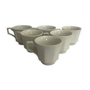 Johnson Brothers vtg Ironstone Heritage White Coffee Mugs-Srt Of 6